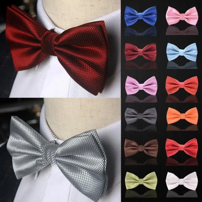 Men's Micro-checked Basic Color Bow Tie sold by FloralTrip
