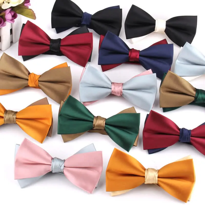Men's Asymmetrical Two Tone Bow Tie sold by FloralTrip
