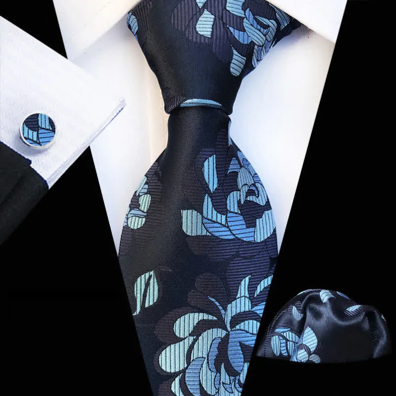 3Pcs Men's Chrysanthemum Floral Necktie Set sold by FloralTrip