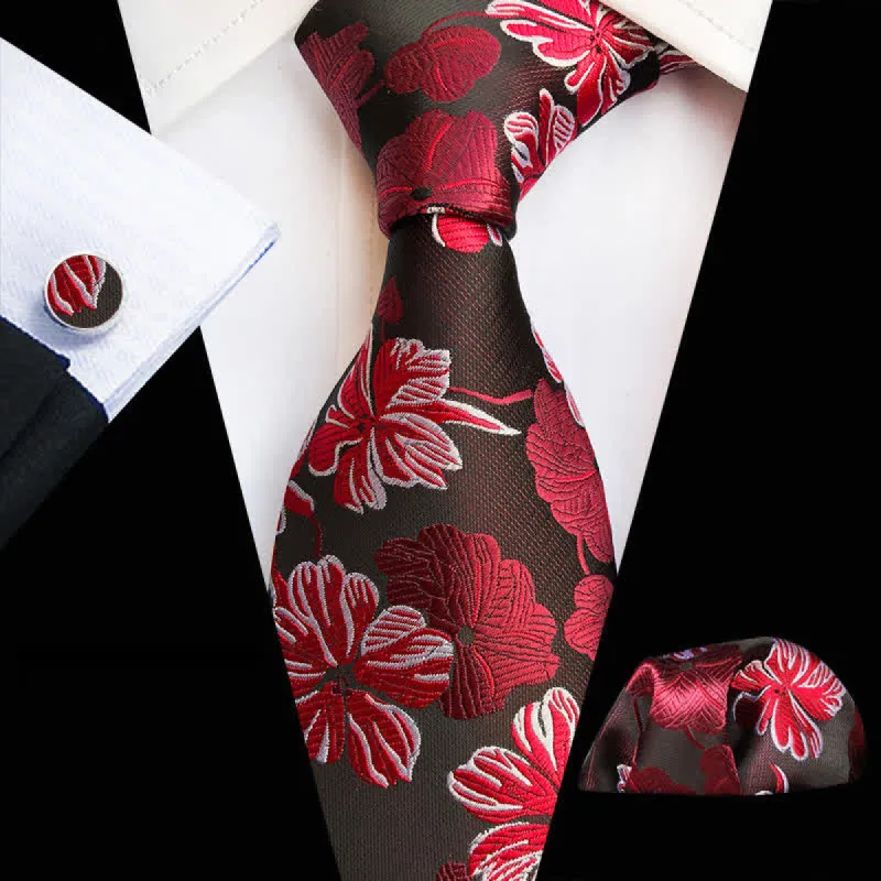 3Pcs Men's Daisy Floral Necktie Set sold by FloralTrip