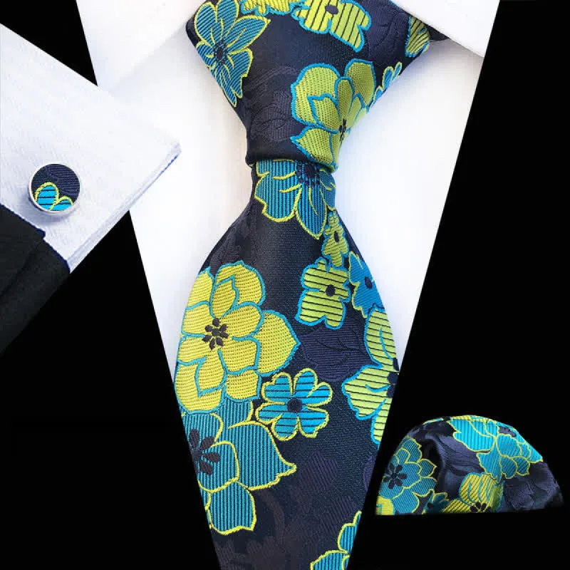 3Pcs Men's Blooming Flowery Necktie Set sold by FloralTrip