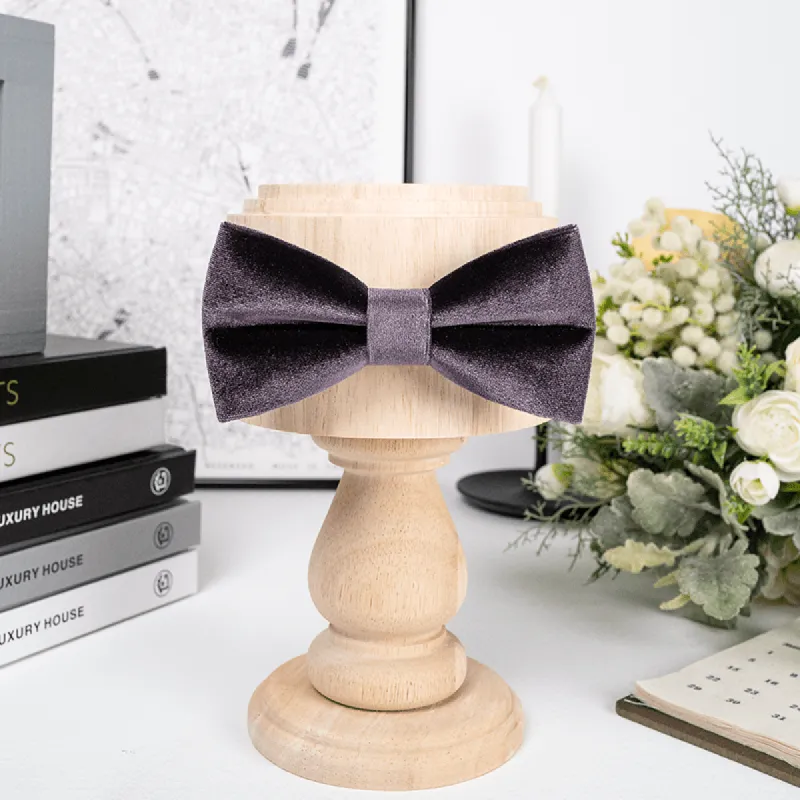 Men's Dark Purple Solid Color Velvet Bow Tie sold by FloralTrip