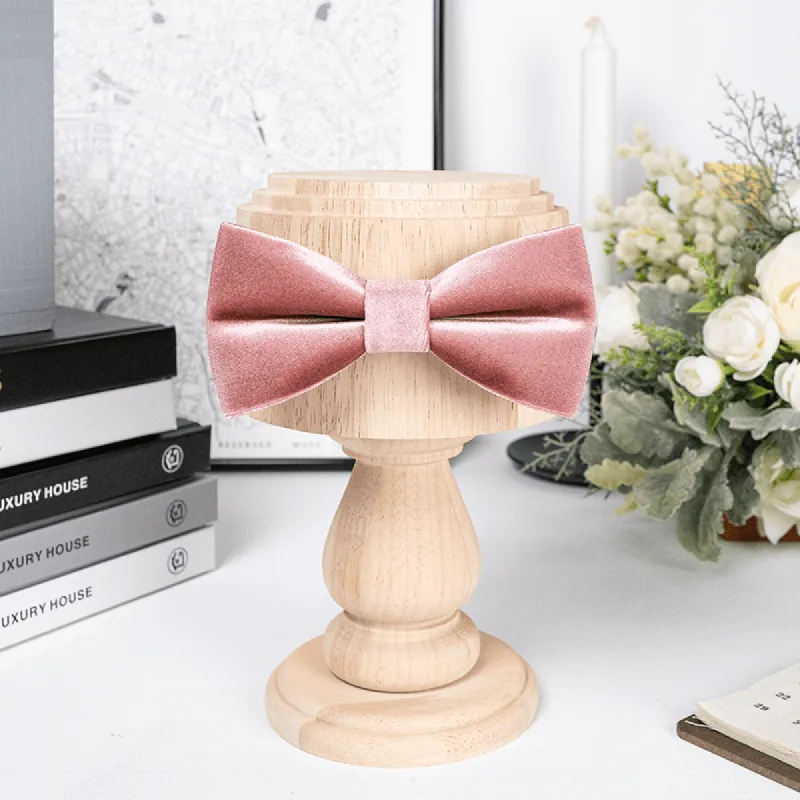 Men's Dusty Pink Solid Color Velvet Bow Tie sold by FloralTrip