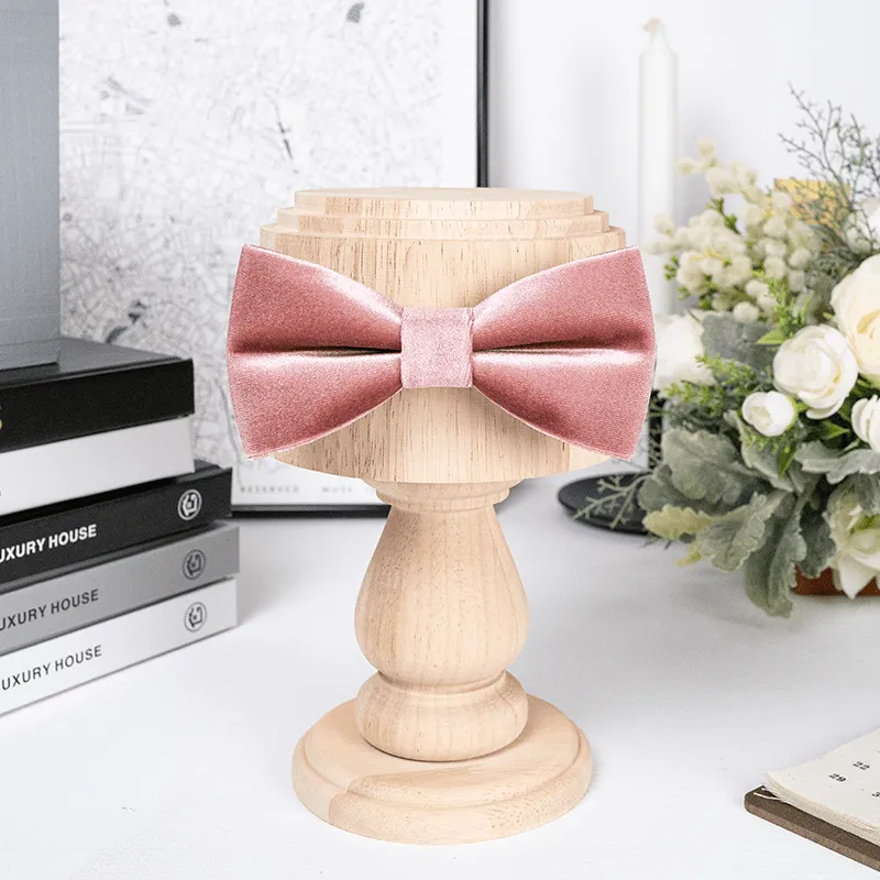 Men's Dusty Pink Solid Color Velvet Bow Tie sold by FloralTrip