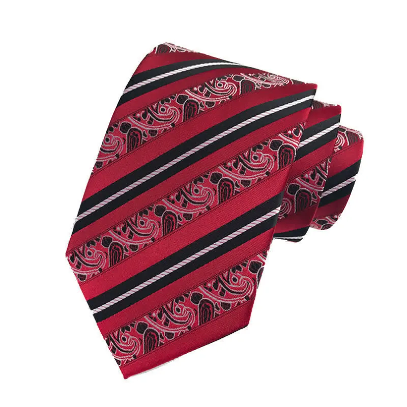 Men's Mix Paisley Striped Necktie sold by FloralTrip
