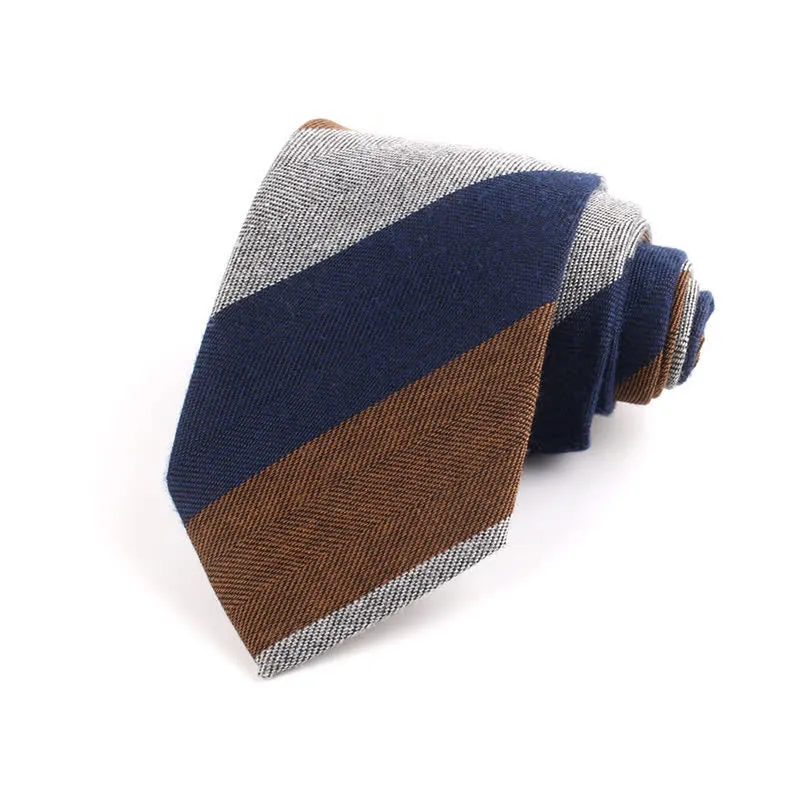Men's British Soft Wool-like Striped Necktie sold by FloralTrip product image thumbnail 5