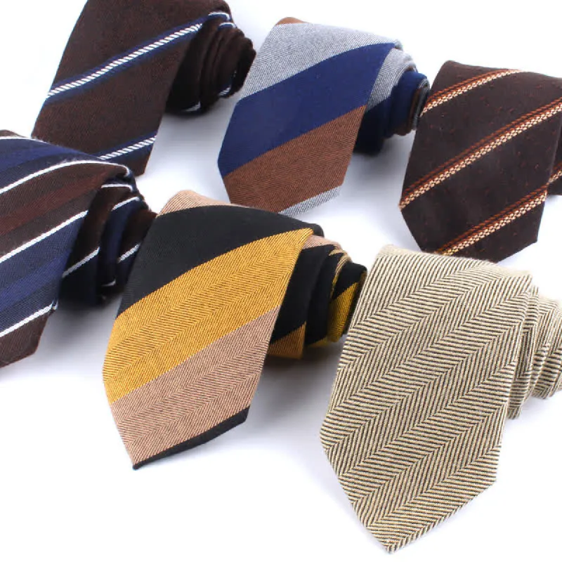 Men's British Soft Wool-like Striped Necktie sold by FloralTrip