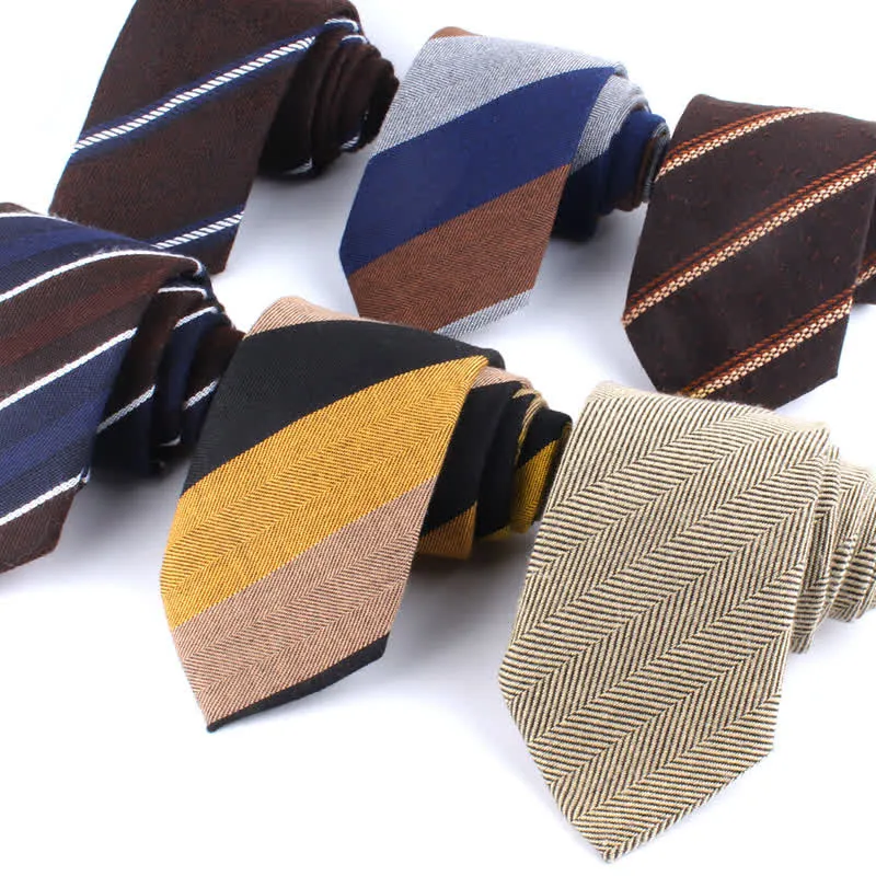 Men's British Soft Wool-like Striped Necktie sold by FloralTrip