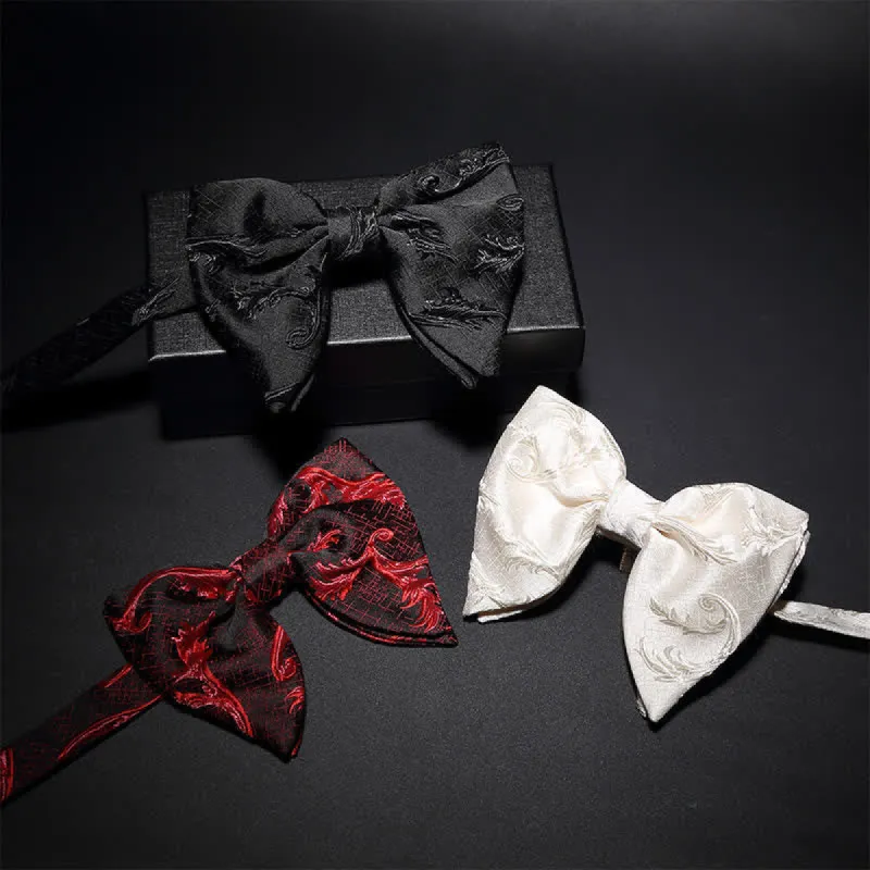 Men's Flame Floral Oversized Pointed Bow Tie sold by FloralTrip