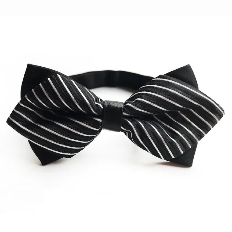 Men's Classic Striped Pointy Bow Tie sold by FloralTrip