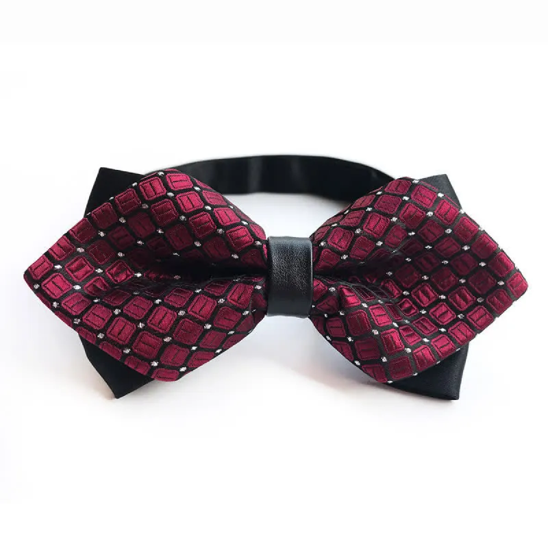 Men's Dotted Diamond Double-layer Pointy Bow Tie made by FloralTrip