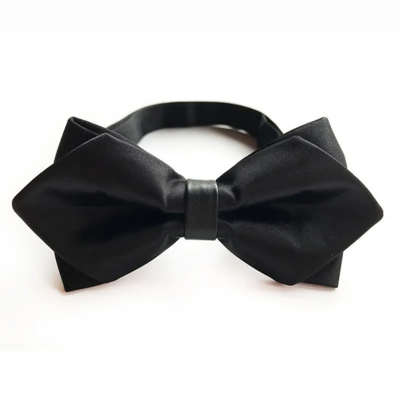 Men's Noble Black Double-layer Pointy Bow Tie sold by FloralTrip