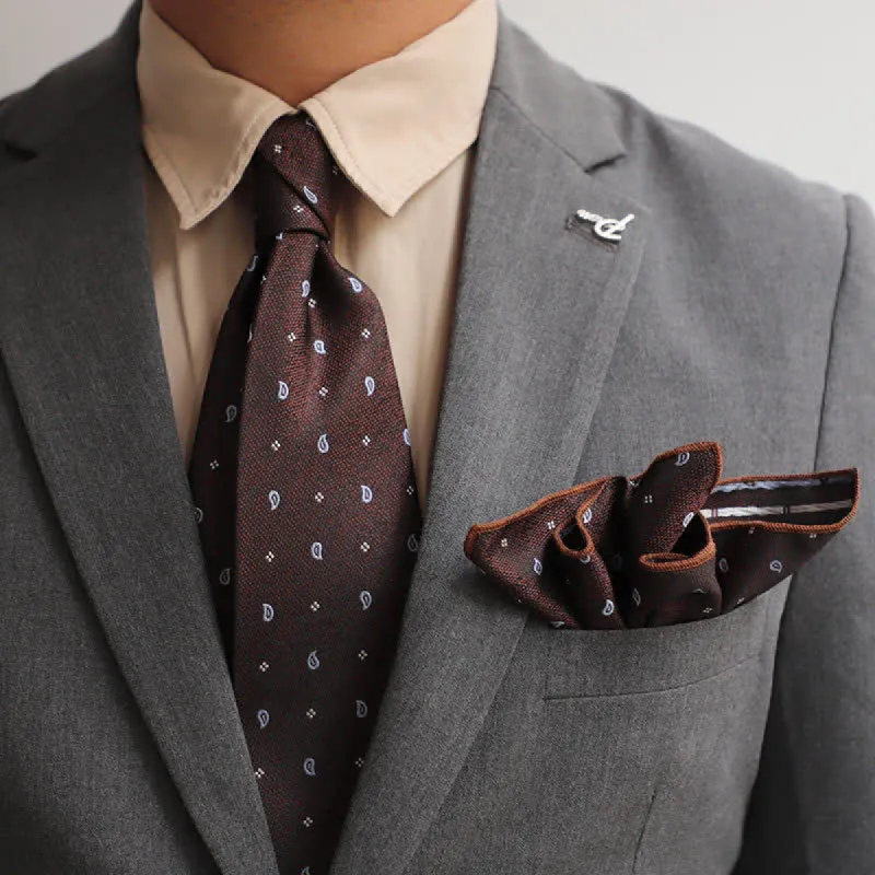 2Ps Men's Vintage Mini Motif Necktie Pocket Square Set sold by FloralTrip