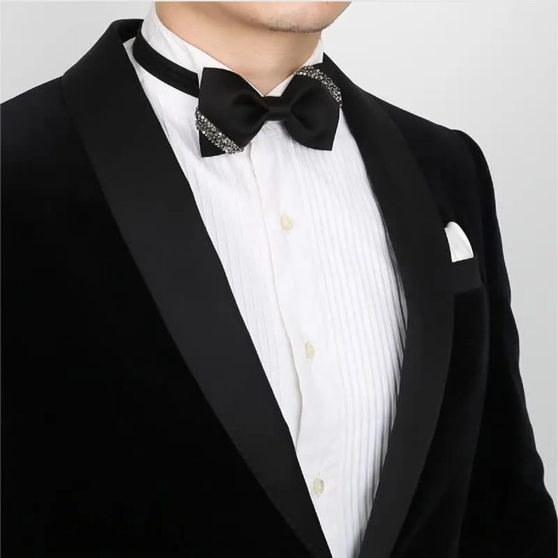 Men's Classy Rhinestone Wedding Bow Tie sold by FloralTrip product image thumbnail 5