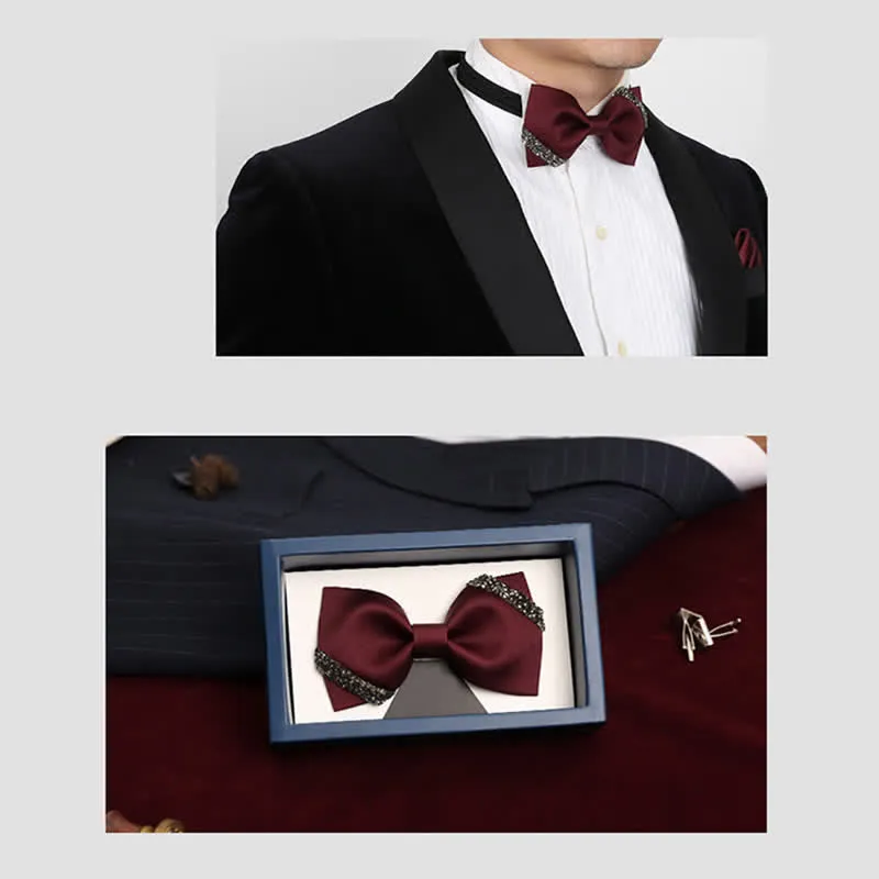 Men's Classy Rhinestone Wedding Bow Tie sold by FloralTrip product image thumbnail 2