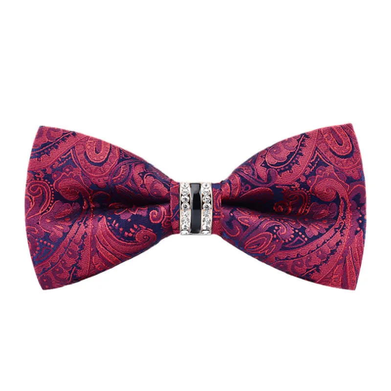 Men's Floral Paisley Striped Rhinestone Bow Tie sold by FloralTrip