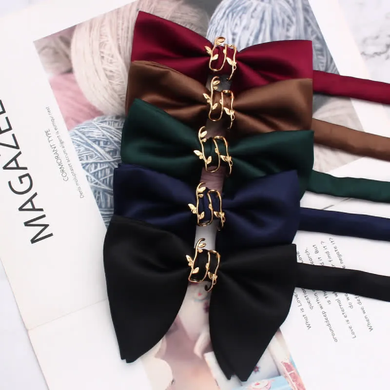 Men's Gold Vine Leaf Oversized Pointed Bow Tie Pocket Square sold by FloralTrip