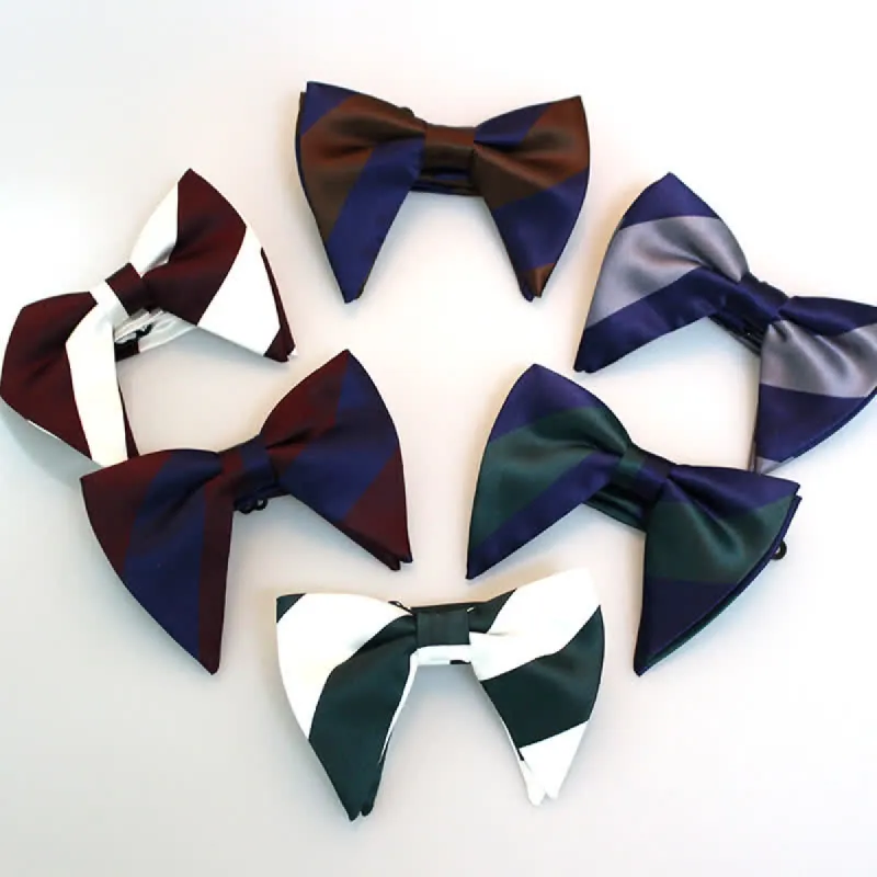 Men's College Striped Oversized Pointed Bow Tie sold by FloralTrip