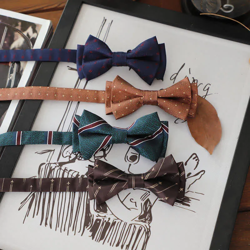 Men's Stylish Striped Dots Bow Tie sold by FloralTrip