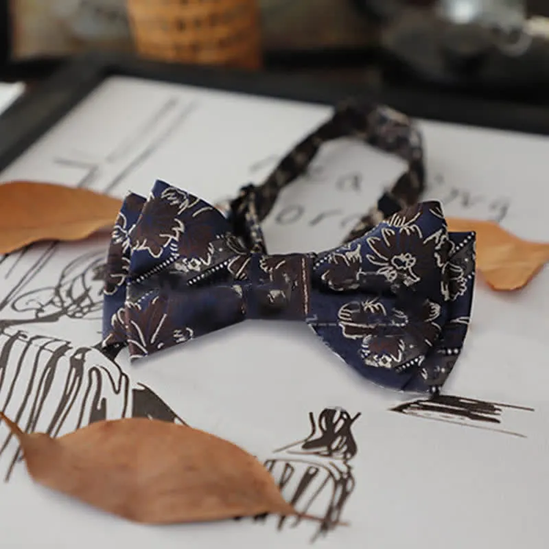Men's Retro Floral Leaves Bow Tie sold by FloralTrip product image thumbnail 5