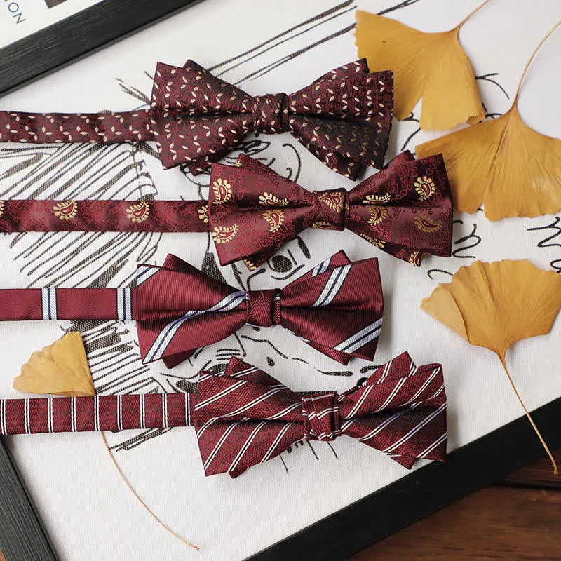 Men's Burgundy Series Gentleman Bow Tie sold by FloralTrip