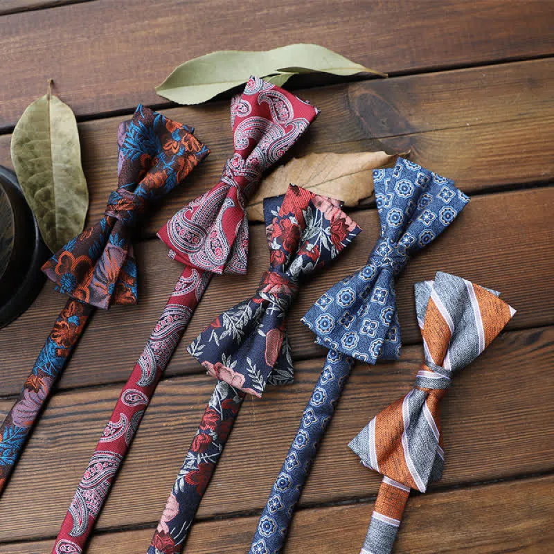 Men's British Striped Floral Bow Tie sold by FloralTrip