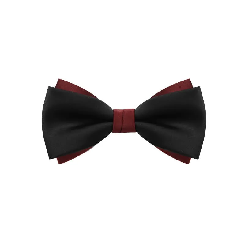 Men's Double-Layers Color Clash Bow Tie sold by FloralTrip product image thumbnail 3