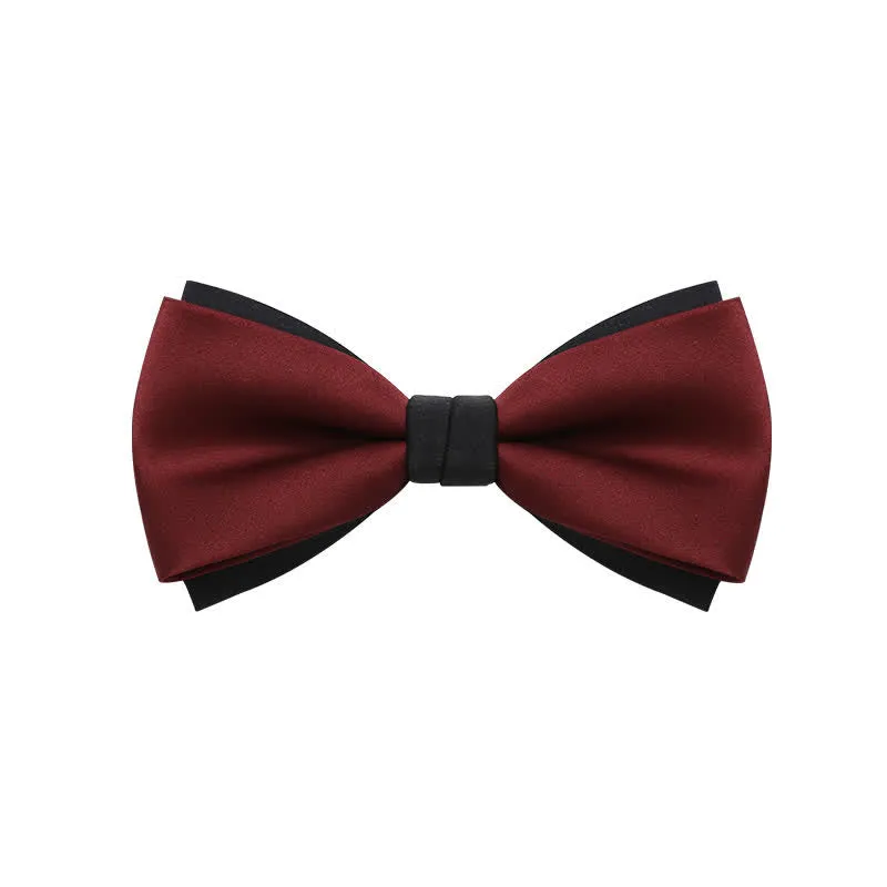 Men's Double-Layers Color Clash Bow Tie sold by FloralTrip