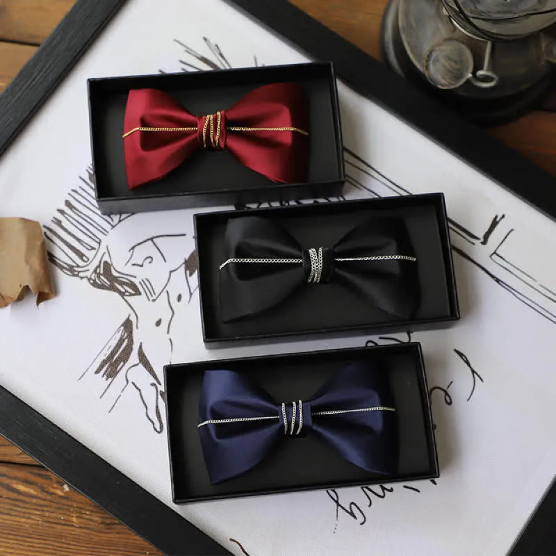 Men's Bling Chain Plain Bow Tie sold by FloralTrip