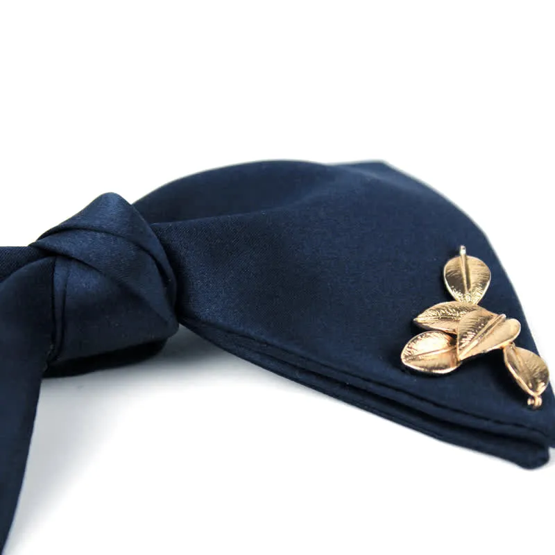 Men's Serenity Blue Golden Leaf Bow Tie sold by FloralTrip product image thumbnail 3