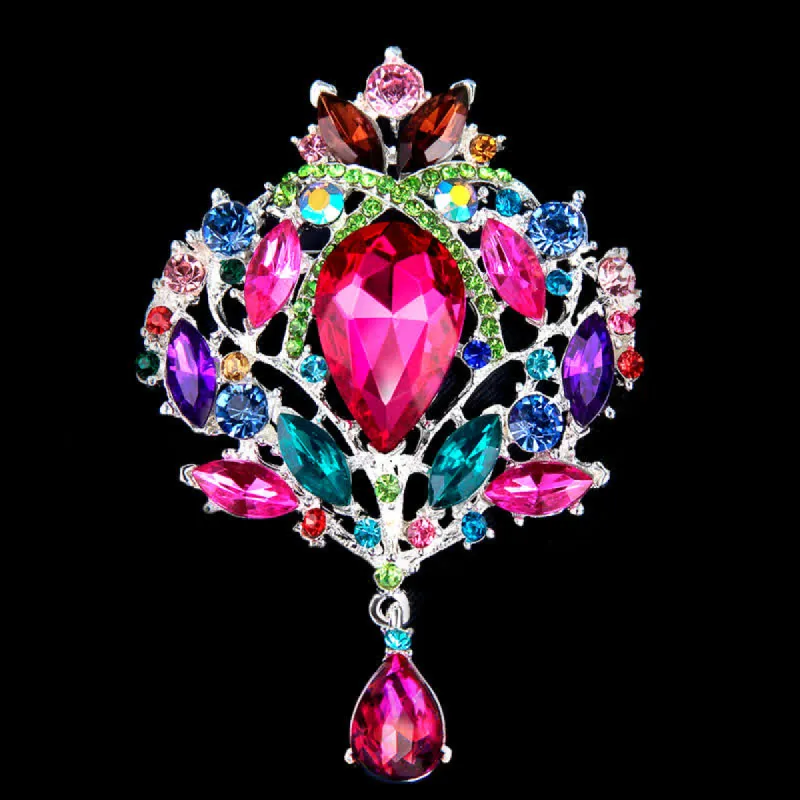 Women's Shiny Floral Bud Waterdrop Brooch sold by FloralTrip