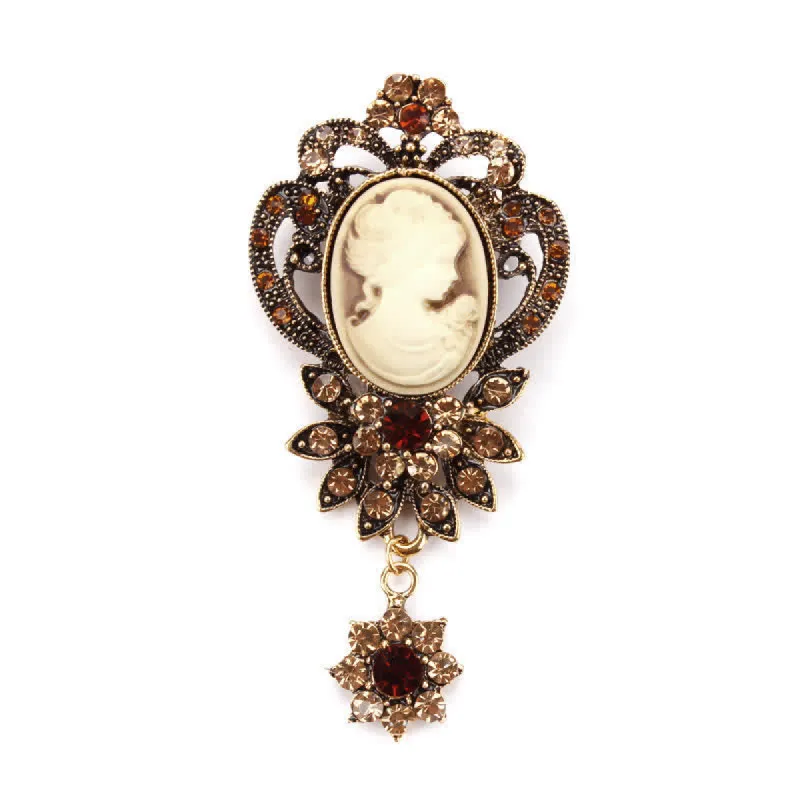 Women's Antique Cameo Lady Flower Brooch sold by FloralTrip
