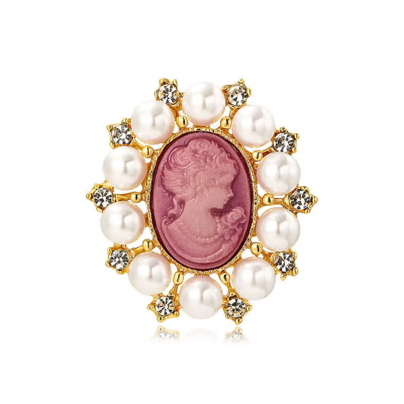 Women's Palace Relief Beauty Pearl Brooch sold by FloralTrip