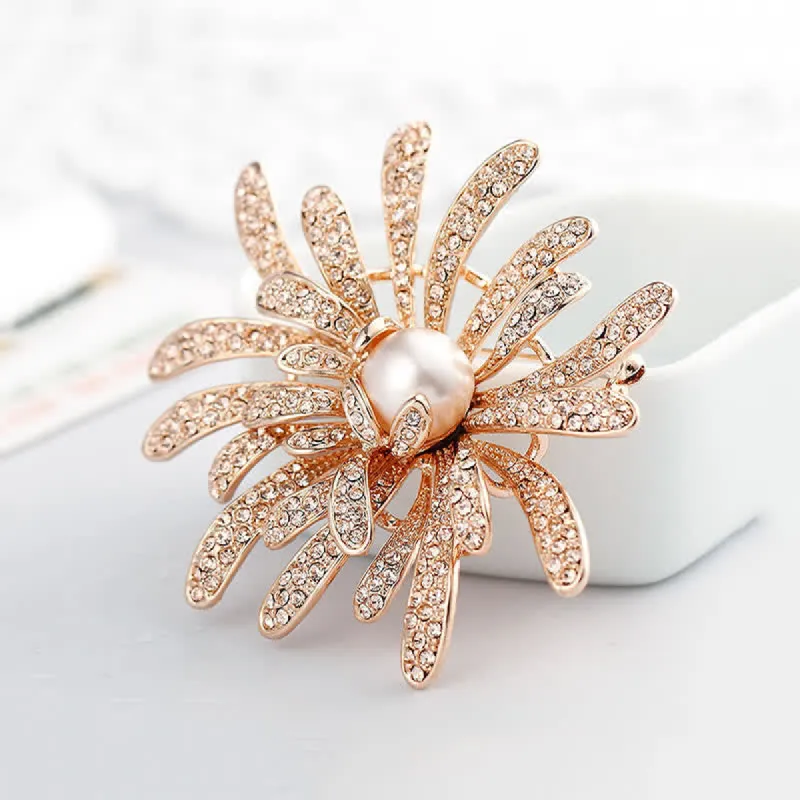 Women's Coralline Floral Pearl Brooch sold by FloralTrip