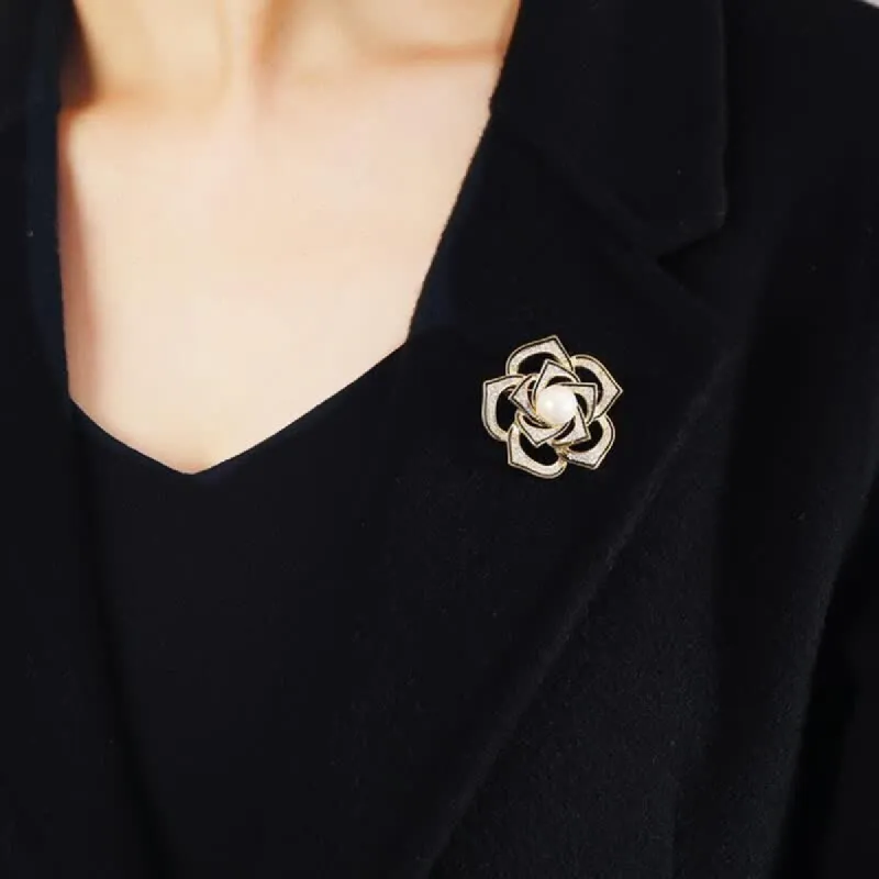 Women's Decorative Hollow Camellia Brooch sold by FloralTrip