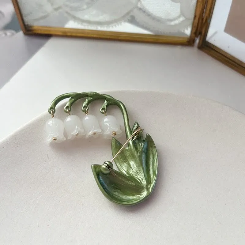 Women's Pure White Lily Of The Valley Brooch sold by FloralTrip product image thumbnail 5