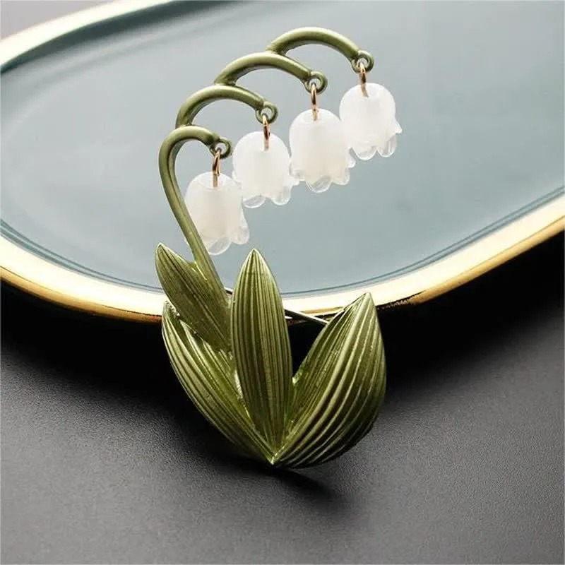 Women's Pure White Lily Of The Valley Brooch sold by FloralTrip product image thumbnail 2