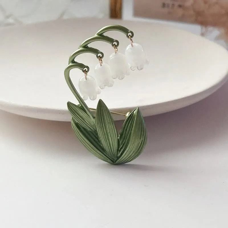 Women's Pure White Lily Of The Valley Brooch sold by FloralTrip product image thumbnail 4