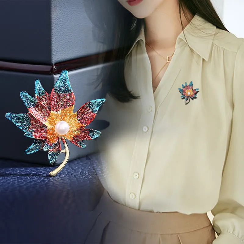 Women's Maple Leaf Pearl Brooch sold by FloralTrip product image thumbnail 5