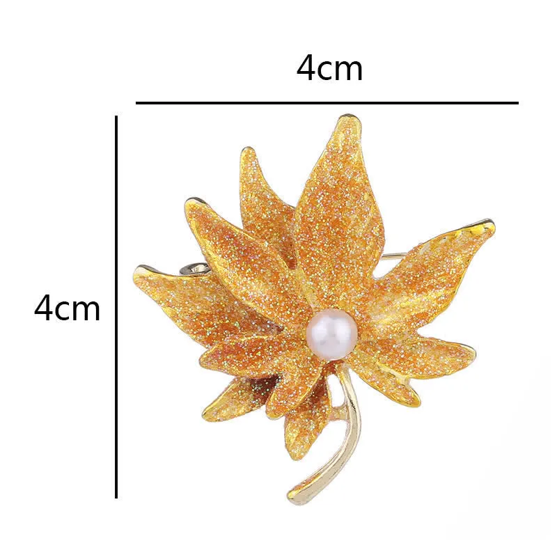Women's Maple Leaf Pearl Brooch sold by FloralTrip product image thumbnail 3