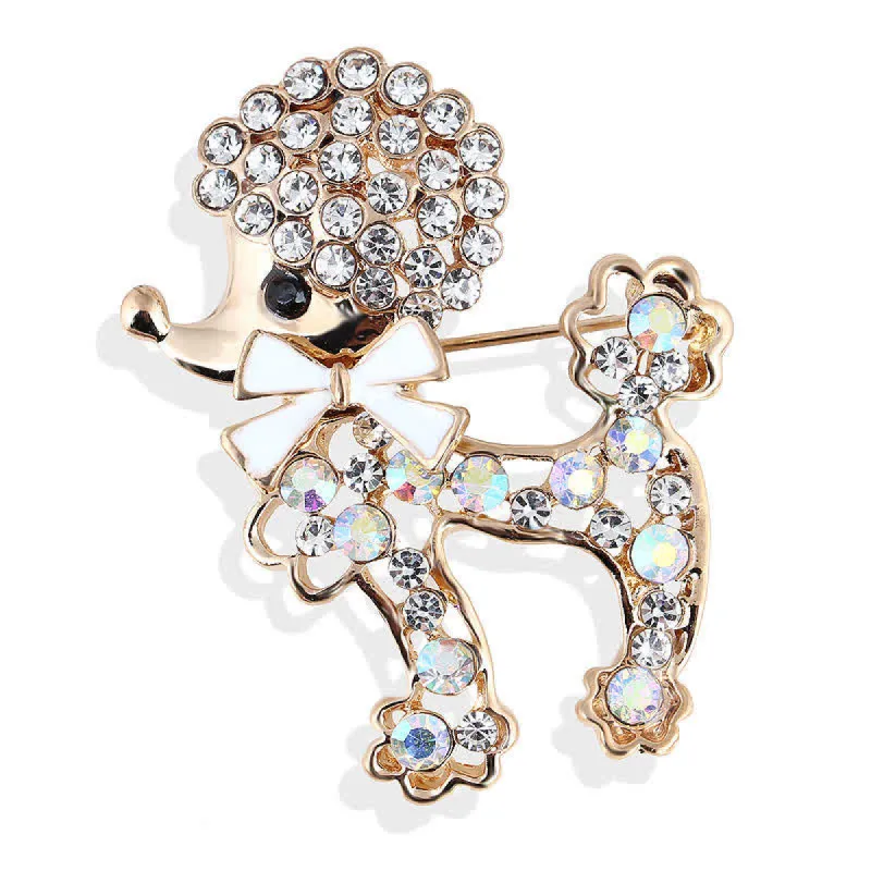 Women's Bowknot Puppy Poodle Brooch sold by FloralTrip