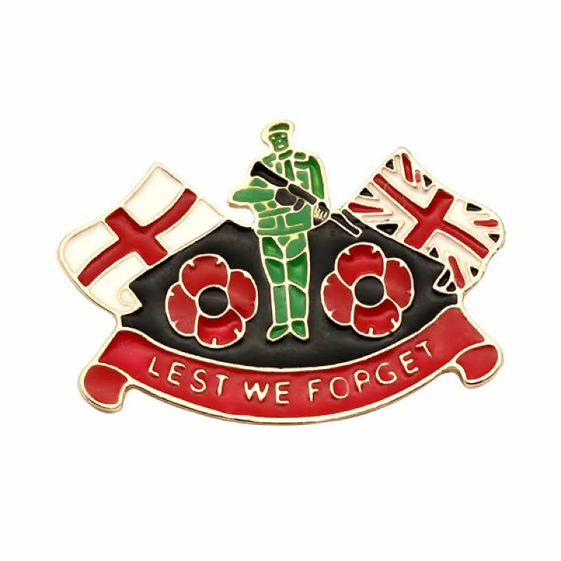 Unisex Lest We Forget Soldier Poppy Brooch sold by FloralTrip