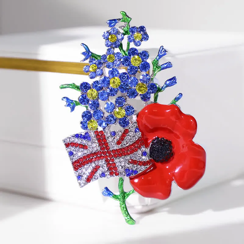 Unisex Multi Colour Union Flag Poppy Brooch sold by FloralTrip product image thumbnail 2