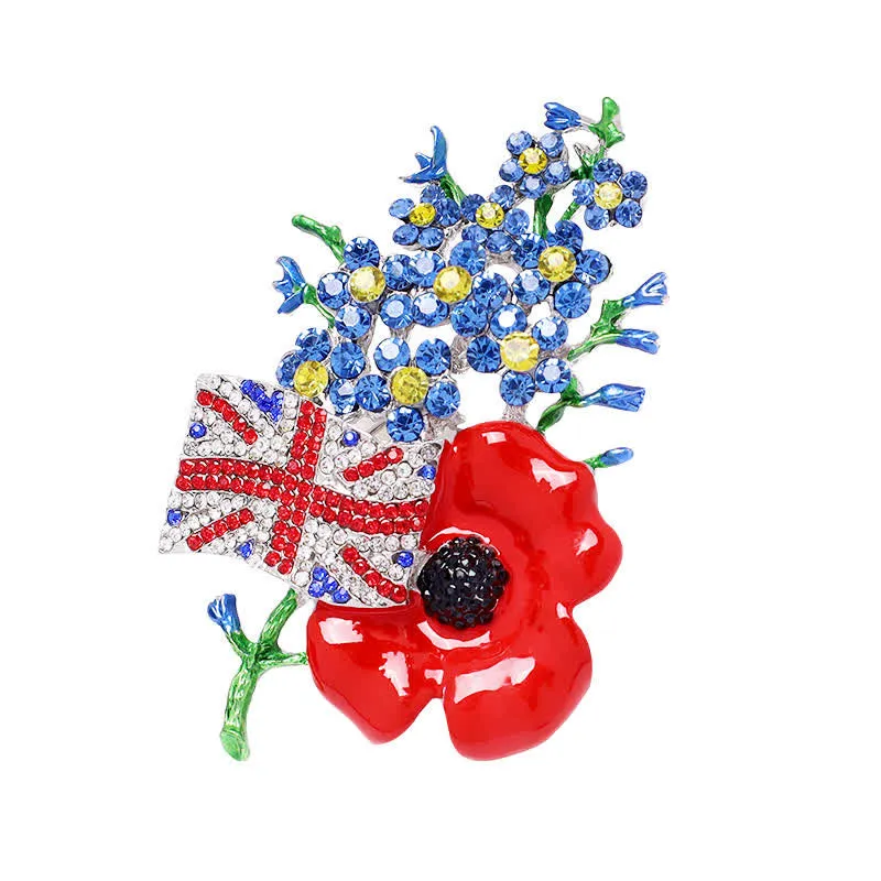Unisex Multi Colour Union Flag Poppy Brooch sold by FloralTrip product image thumbnail 4