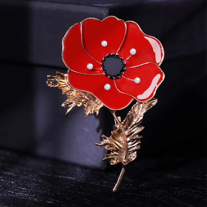Women's Vintage Oil Painting Poppy Brooch sold by FloralTrip