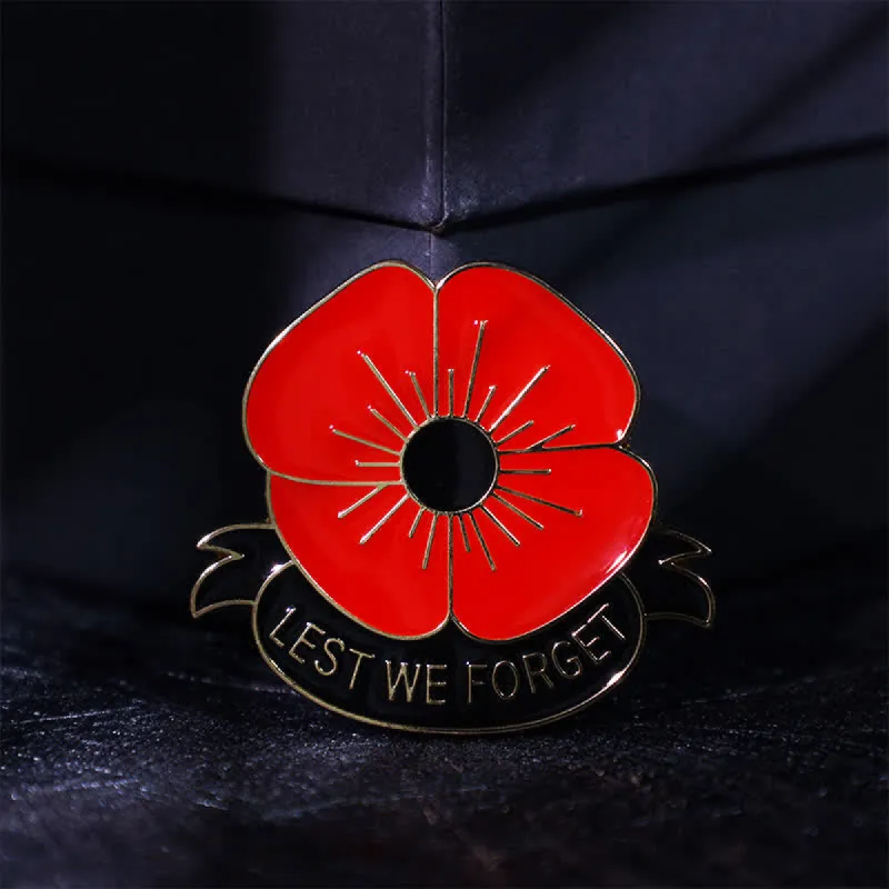 3Pcs Unisex Lest We Forget Poppy Brooch sold by FloralTrip