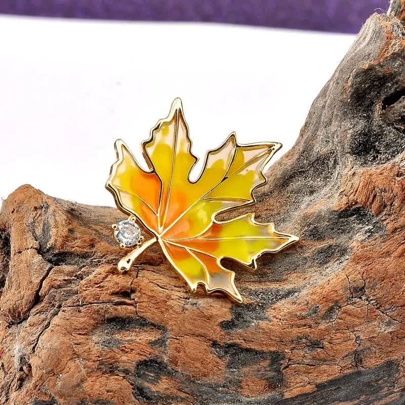 Women's Autumn Gold Maple Leaf Brooch sold by FloralTrip product image thumbnail 4