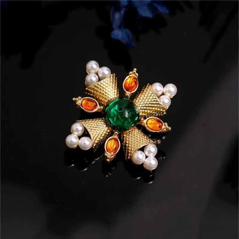 Women's Empress Baroque Cross Pearl Brooch sold by FloralTrip
