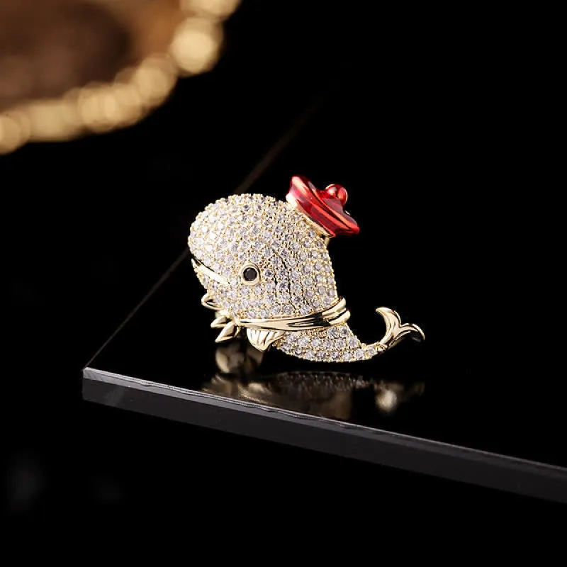 Women's Marine Rhinestone Whale Brooch sold by FloralTrip