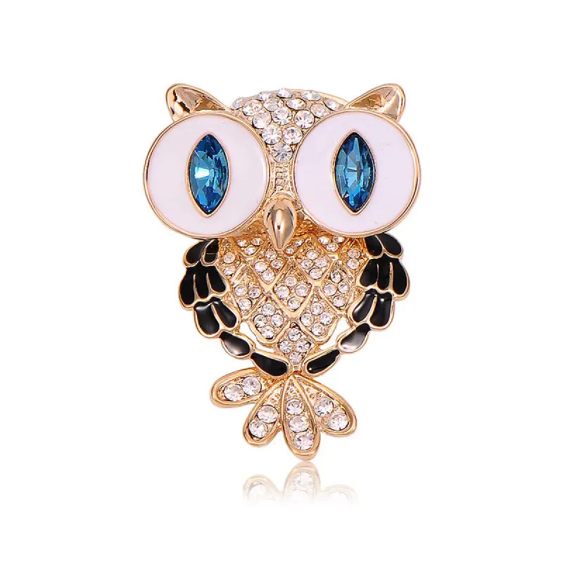 Women's Mystical Blue Eyes Owl Brooch made by FloralTrip